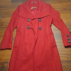 GUESS Red Wool Winter Coat, Size M ***